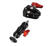 Aramox Pince de Fixation pour Caméra avec Bras, Adaptateur à Double | Construction en alliage d\'aluminium, filetage femelle 1/4 3/8 pouces, charnière rotative à 180 °, adaptateur de chaussure