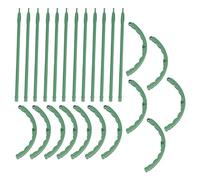Aramox Piquets de Support pour Plantes Piquet de Plante de Jardin en Plastique 12 Ensembles Supports Demi-Ronds 24,5 X 14,5 Cm pour Fleurs en Pot d'intérieur Tomates Légumes Plantes Grimpantes
