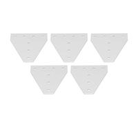 Aramox Plaque de Jonction à 7 Trous, Plaque de Support de Joint en Alliage d'aluminium, 5 Pièces, Surface Plate d'oxydation Blanche Argentée, Support de Charge Lourde pour Cadres de Meubles,
