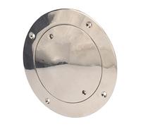 Aramox Plaque de Pont de Bateau en Acier Inoxydable 316 de 12,7 Cm, Couvercle de Trou d'inspection Rond Poli Miroir avec Trous Fraisés Pré-percés pour Accès à la Cabine Marine du Navire