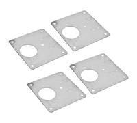 Aramox Plaque de Réparation de Charnière, Kit de Plaque de Réparation de Charnière de Porte d'armoire en Acier Inoxydable 304 avec 24 Vis, Support de Renfort pour la de Meubles de Garde-robe de