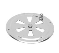 Aramox Plaque de Ventilation de Cabine, Grille D'aération à Persiennes Rondes en Acier Inoxydable 304 avec Bouton de Poignée Latérale pour Bateau Marin Yacht (4 Pouces)