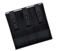 Aramox Plateau d'insertion de Caisse Enregistreuse Organisateur de Tiroir-caisse en Plastique ABS 3 Billets 3 Compartiments à Pièces Fentes à Pièces en Forme d'arc à Ressort Solide pour le (BLACK)