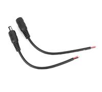 Aramox Plug d'alimentation DC 5.5x2.1mm avec Câble, Connecteur Féminin Masculin pour Bandes LED et Caméras CCTV, pour Les Appareils électroménagers (Black)