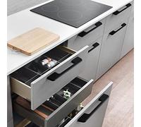 Aramox Poignée de Porte d'armoire, Poignées d'armoire en Alliage 'aluminium avec Base épaisse et Poignée Libre à Bord Lisse, de Tiroir Résistante aux Rayures pour Armoires de Cuisine, Armoires,