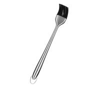 Aramox Poignée en Acier Inoxydable Brosse Brosse BBQ à Huile de Sauce avec Tête de Silicone et Conception Creuse pour le Barbecue de Rôtissage de Grillade Facile en Toute sécurité (Poignée droite de