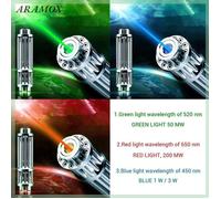 ARAMOX Pointeur laser Poiner laser à haute puissance portable Poiner Laser Poiner PEN PROFESSIONNEMENT LA sport materiel Silver1