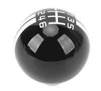 Aramox Pommeau de Levier de Vitesse de Course Automobile à 6 Vitesses, Pommeau de Levier de Vitesse à Bille Ronde en Métal pour Véhicules Manuels, Installation Facile avec 3 Adaptateurs (noir blanc)