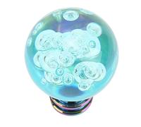 Aramox Pommeau de Levier de Vitesse en Acrylique, Boule Ronde, avec Adaptateurs M8 M10 M12, Ajustement Universel, Style Cristal, Installation Facile pour les Conducteurs de Mise à Niveau de (bleu