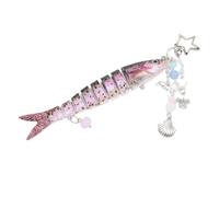 Aramox Porte clés Poisson Réaliste, 5,3 Pouces en Alliage ABS 3D œil pour Garçons et Filles Mode Leurre de Pêche Cadeaux Noël Thanksgiving Exquis Rose avec Tache