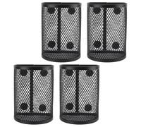 Aramox Porte-Stylo Magnétique Noir, Porte-Stylo en Maille Métallique avec Base Magnétique pour Une Organisation Efficace des Stylos et des Ciseaux au Bureau ou à l'école (4PCS)