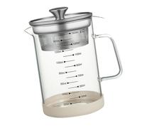 Aramox Pot de Filtre à Huile en Verre à Haute Teneur en Borosilicate avec Filtre à Mailles Fines pour Boissons aux Fruits Feuilles de thé, Lait de Soja, Lie D'huile (Grande taille)