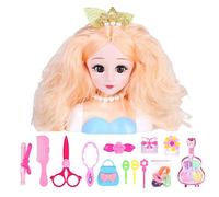 Aramox Poupées de Maquillage et de Coiffure, Ensemble de Jeu de Coiffure en Plastique avec 25 Accessoires pour Filles et Enfants, Participez à la Conception Créative des Cheveux et au Maquillage