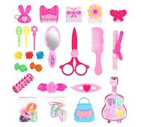 Aramox Poupées de Maquillage et de Coiffure, Ensemble de Jeu de Coiffure en Plastique avec 25 Accessoires pour Filles et Enfants, Participez à la Conception Créative des Cheveux et au Maquillage