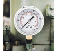 Aramox Pression Acier Inoxydable Laiton Pression Radiale 1 4 0 à 7 Bar 0 à 100 PSI Rempli d' pour l'exploitation Minière Mesure de des Machines de Chauffage Domestique