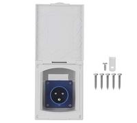 Aramox Prise de Courant RV 16A, Prise de Courant étanche 220V-240V Prise de Courant Femelle 3 Broches Affleurante Externe avec Vis de Fixation pour Caravane de Caravane de Camping-car