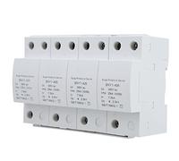 Aramox Protecteur de Surtension 4P PBT Dispositif de Protection Contre Les Surtensions Enfichable 385VAC 200KA Installation sur Rail DIN Réponse Rapide Coque Ignifuge pour Armoire de Distribution