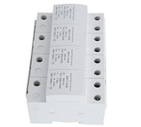 Aramox Protecteur de Surtension 4P PBT Dispositif de Protection Contre Les Surtensions Enfichable 385VAC 200KA Installation sur Rail DIN Réponse Rapide Coque Ignifuge pour Armoire de Distribution