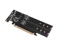 Aramox Quad M.2 NVMe vers PCIe 4.0 X16 Adaptateur, 4 Ports | Transfert de données 4 x 32 Gbit/s, support logiciel, Plug and Play, extension SSD M Key, bifurcation de la carte mère