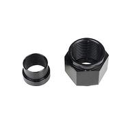 Aramox Raccord de Ligne Dure en Aluminium, corrosivité et Résistants à Haute Température, Plusieurs Tailles, 8 un écrou de Tube Femelle et un Manchon pour 1/2 'Tube OD (10AN)