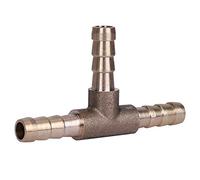 Joint de tuyau de tuyau en T de 3 voies, laiton Raccord de connecteur de tuyau de carburant en 3 voies en laiton pour le tuyau de gaz à air comprimé(6mm)