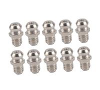 Aramox Raccords de Graisseur 10 Pièces Buse de Pistolet à Graisse en Fer nickelé M6 Droit pour Moto Automobile et Utilisation Industrielle Remplacement Facile Connexion Résistante aux Fuites (M6