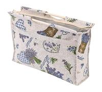 Aramox Rangement de Sacs à Tricoter en Tissu, Conçu avec Une Fermeture à Glissière, Poignée en Bois de Haute qualité, Idéale pour Stocker des Vêtements, des Livres, des Cartes Postales, des CD, des