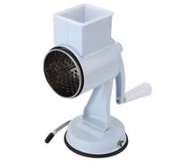 Aramox Râpe à Légumes Manuelle, Râpe à Fromage à Manivelle en Acier Inoxydable avec Base à Ventouse, 5 Lames pour Trancher la Julienne, 8,8 X 4,0 Pouces pour les Cuisiniers à Domicile (WHITE)