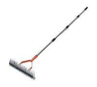 Aramox Râteau de Chaume, Dethatcher d'herbe Morte Détachable, Outil de Relâchement du Sol avec 4pcs 15,7 Pouces Poignée Réglable pour la Cour, Le Jardin, la Pelouse