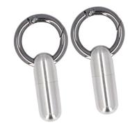 Aramox Récipient à Capsules Portable 2 Pièces, Porte-clés Hermétique en Acier Inoxydable, Idéal pour Les Activités de Plein Air, Le Camping et la Randonnée (Silver)