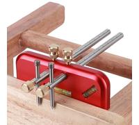 Aramox Règle à Mortaise pour le Travail du Bois, Traceur Linéaire en Alliage d'aluminium 12 X 4,5 X 1,5 Cm avec Niveau à Bulle, Dents Antidérapantes et Doubles Têtes pour le Marquage des Charpentiers