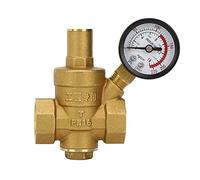 Aramox Régulateur de Pression d'eau en Laiton DN20, Réducteur de Pression à Structure de Piston avec Compteur, 0,05 à 0,8 MPa Réglable, 1,6 MPa Maximum, pour équipement d'eau du Robinet et