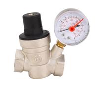 Aramox Régulateur de Pression d'eau Réglable, Réducteur de Pression en Laiton pour Camping-car avec Compteur, d'entrée de 1 à 30 MPa pour Camping-car et au-delà (DN15)