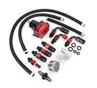 Aramox Régulateurs de Pression de Carburant, régulateurs de Pression d'injection de Carburant de Pompe à Carburant universels réglables avec kit de jauge 100PSI(Noir + Rouge)