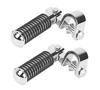 Aramox Repose-pieds de Moto, Repose-pieds en Métal Réglables avec Pince de 1 Pouce pour une Conduite Confortable sur des Protections de Moteur de 25 Mm (SILVER)