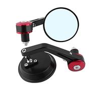 Aramox Rétroviseurs Universels de Moto, Miroirs de Guidon 7/8 Pouces, Rouge, Compatible avec Scooter et Moto, Kit de 2 Pièces