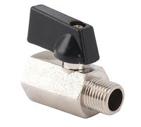 Aramox Robinet à Gaz en Laiton renforcé - Vanne à Boisseau Sphérique 1/2" avec Filetage Mâle/femelle pour Applications D'eau Courante Domestique et de Sablage (1/4)