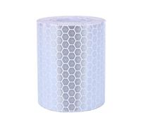 Aramox Ruban de sécurité Fluorescent Blanc, visibilité Nocturne Améliorée, Ruban d'avertissement de sécurité Réfléchissant en PVC Durable, Utilisation Polyvalente, Installation Facile, PVC