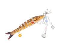 Aramox Sac Fish Keychain Longueur 13,5 Cm, Design Unique de 8 Section Décorations Mignonnes étoiles de Mer Tachetées Abs Jaunes pour les Décorations de Sacs à Main