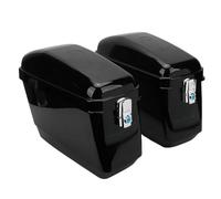 Aramox Sacs de Selle Rigides pour Moto 45 L, ABS, Verrouillables, Résistants aux Intempéries, Couvercle Ouvert sur Le Dessus avec Kit de Montage, Ajustement Universel pour Cruiser