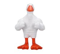Aramox Sculpture de Canard Musculaire, Porte-clés Magnétique Plastic Funny Muscle Duck Statue Desktop Decor for Home Entryway Table (WHITE)
