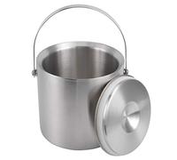 Aramox Seau à Glace 3L Seau à Vin à Double Paroi en Acier Inoxydable avec Couvercle et Poignée Tonneau à Glace isolé 19 X 18 Cm pour Bar Hôtel Restaurant Fête Maison Service de Champagne