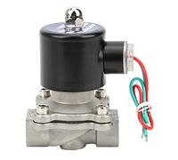 Aramox Soule D'électrovanne Normalement fermé en Acier Inoxydable à Action Directe 304 1/2 Pouce 1MPA 80 ℃ pour L' D' D'air Feme Feme (DC12V)