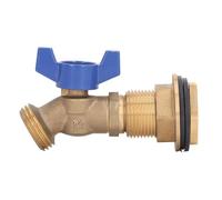 Aramox Spigot du à Eau de Pluie, 1/2 Pouce Femelle à 3/4 Pouces Mâle de Filetage en Laiton de Soupape de Soupape d'eau du Réservoir d' avec Raccord de Cloison pour la Connexion du Tuyau de