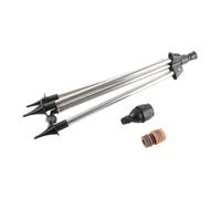 Aramox Sprinkler à 360 Degrés Sprinkler en Acier en Acier Inoxydable Couverture Réglable avec Conception de Trépied Stable pour la Maison de Jardin à Domicile