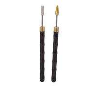 Aramox Stylo à Bille pour Bords en Cuir, Manche en Bois de Santal, Applicateur Professionnel de Teinture pour Projets d'artisanat du Cuir - Outil en Acier Inoxydable à Roulement Lisse, 2 Pièces