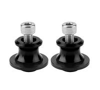 Aramox Support de Moto, 2pcs 8mm Moto CNC Béquille Arrière Bras Oscillant Bobine Sliders Stand Bras Oscillant Bobines Cnc Alliage D'aluminium Noir Argent Titane Couleur Or Rouge Vert (En Option)(noir)