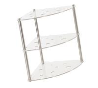 Aramox Support de Rangement de Bureau à 3 Niveaux, étagère de Rangement de Comptoir en Métal Acrylique 22 X 22 X 28,6 Cm pour Comptoir de Bureau, vanité, à Domicile, Magasin, Organisateur (Clair)