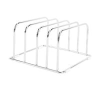 Aramox Support de Rangement pour Planche à Découper, Support de Planche à Découper en Acier Inoxydable, Support à 4 Fentes Peu Encombrant pour Comptoir et Armoire, 16x16x9,5 Cm