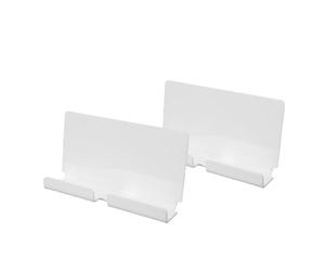 Aramox Support Mural pour Tablette, Support de Tablette en Acrylique, Paquet de 2 avec Rainures de Câble, Mural 3,4 X 9,4 X 18 Cm pour Cuisine, Salle de Bain, Bureau, Appels Vidéo et Recettes (White)